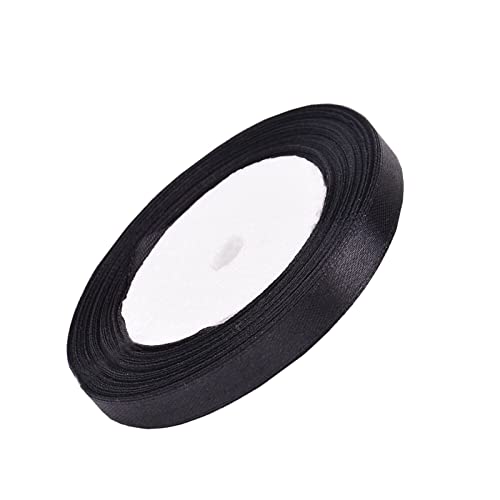 Black Satin Ribbon 1/2 Inch for Gift Wrapping, 50 Yards in Length - color: Black, size: 1/2"