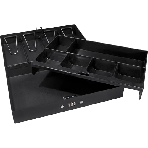 BARSKA 12-Inch Cash Box and 6 Compartment Tray with 4 Bill Holder , Black, Medium - size: 12 Inch, style: Combo Lock Bill Holder