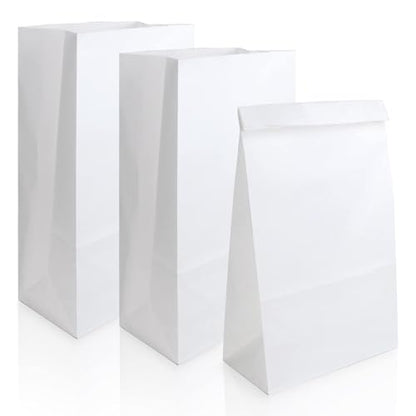 BadenBach 50 Pack 12 Lb White Paper Lunch Bags, 12.5" x 7" x 4.3" - color: White, size: 12LB