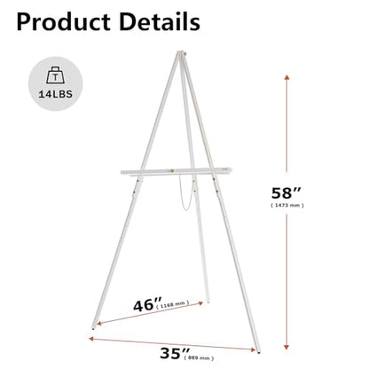 DJAR 3 Pcs 63" Adjustable Wooden Display Easel Stand for Sign - color: White, size: 3pcs