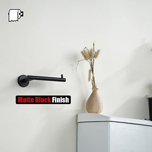 JQK Black Toilet Paper Holder, 5 Inch 304 Stainless Steel Thick 0.8mm Tissue Paper Dispenser, Matte Black Wall Mount 2 Pack, TPH100-PB-P2 - color: Black, size: Bar(2 Pack)