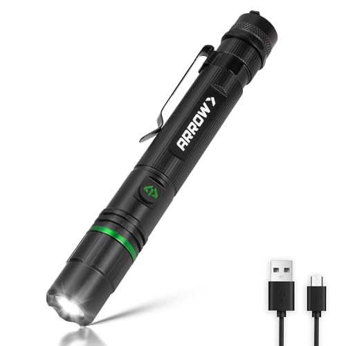Arrow Rechargeabl Compact EDC Flashlights 200 Lumens with 3 Lighting Modes