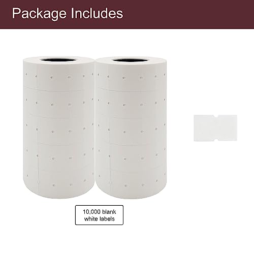 Motex 1 Line Labels - 10,000 White Blank Price and Date Gun Labels, Fits Perco 1 Line Price and Date Guns and MX-5500 - color: White, size: 10 Rolls