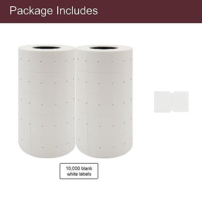 Motex 1 Line Labels - 10,000 White Blank Price and Date Gun Labels, Fits Perco 1 Line Price and Date Guns and MX-5500 - color: White, size: 10 Rolls