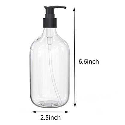 10 Ounce Clear Plastic Pump Bottle Dispenser, Refillable Empty Bottle Container with Pump for Essential Oil Soap Lotion Shampoo, 2 Pcs - size: 10 Ounce (Pack of 2)