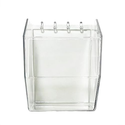 Clear Acrylic Pegboard Bins, 4-Pack, Snap-On Storage Cups for Standard Pegboard, Garage Workbench Organizer for Screws, Nails, Bolts, Craft Supplies and Retail Display