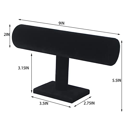 T-Bar Bracelet Holder,Bracelet Display Stand For Selling,Jewelry Organizer Watch Rack For Show (Black Velevt) - color: Black Velvet