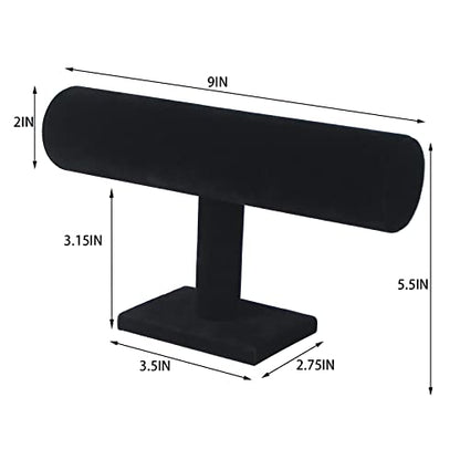 T-Bar Bracelet Holder,Bracelet Display Stand For Selling,Jewelry Organizer Watch Rack For Show (Black Velevt) - color: Black Velvet