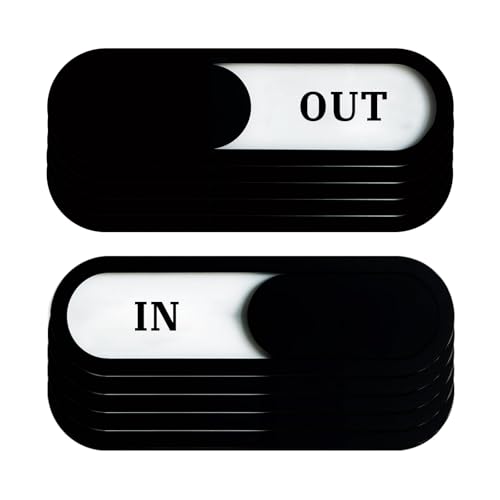 In/Out Slider Sign 10Pack, Acrylic, Black 7.4x2.2in - color: In/Out Sign, size: 10 PCS