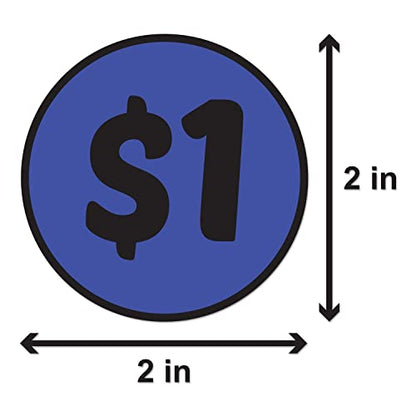1 Dollar Price Stickers, 2 inch Round, Navy Blue, 300 Labels - color: $1 / Navy, size: 1 Roll