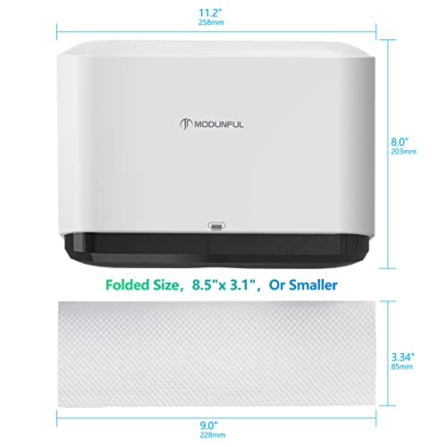 modunful Paper Towel Dispenser Wall Mount No Drill Adhesive, Keylock White - color: D-23 White
