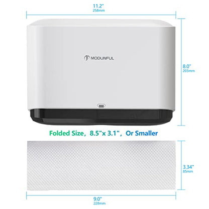 modunful Paper Towel Dispenser Wall Mount No Drill Adhesive, Keylock White - color: D-23 White