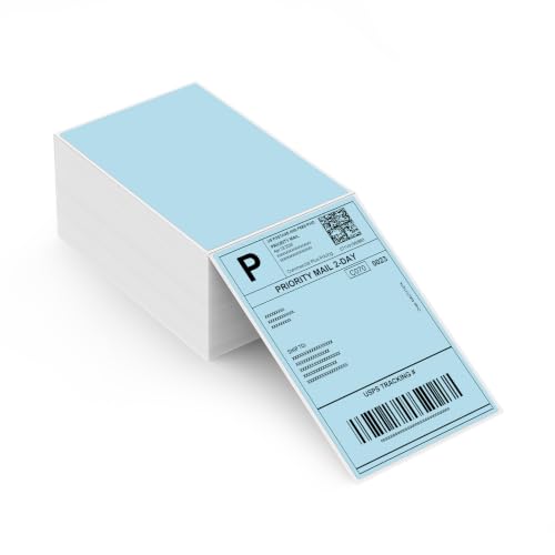 MUNBYN 4x6 Inch Blue Thermal Shipping Labels for Packages, 500 Sheets/Stack - color: Blue, size: 4x6*500
