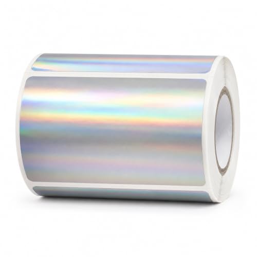 Holographic Silver Thermal Label 2 × 3 Inch Vinyl Sticker 200 PCS - color: Holographic Silver, size: 2 × 3 Inch