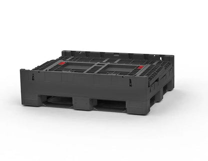 Hudson Exchange 48 x 40 x 34" (1800 lb Capacity) Collapsible Bulk Container With Access Doors (Container Only), Gray - color: Gray
