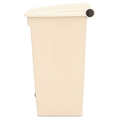 Rubbermaid Commercial Fire-Safe Step-On Receptacle, Rectangular, Polyethylene, 18 Gallons, Beige (614500BG)