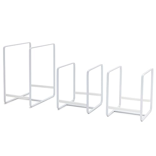 Juvale 3-Piece Plate Organizer - Space-Saving Cabinet Storage & Dish Storage Rack - Plate Stand & Pot Lid Holder - Pack of 3, White, 1 Large & 2 Small - color: white