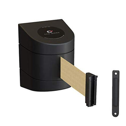 Crowd Control Warehouse WMB-220 Wall Mount Retractable Belt Barrier, 15 Ft - color: Light Brown, size: Black