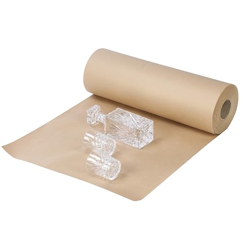 The Boxery 24 inch x 460 feet Brown Kraft Paper Roll, 70 lb Thickness Packing Paper for Shipping, Moving, Void Fill, Gift Wrapping, Arts & Crafts & Bulletin Boards, Made in the USA - size: 24"x 460'- 70lb