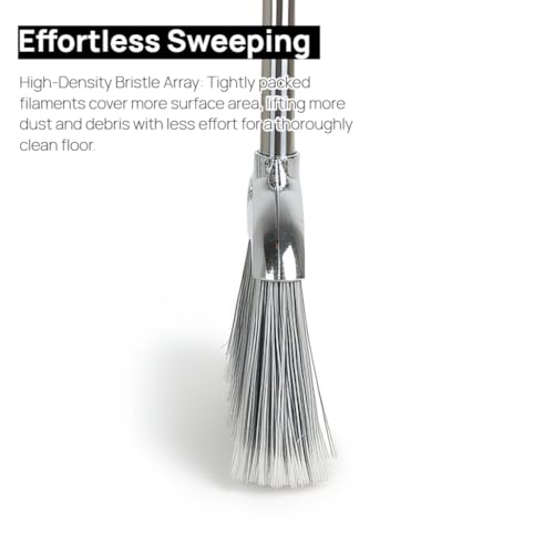 Outdoor Stiff Bristles Angle Broom Heavy Duty Sweeping Patio Broom with Long Handle for Garage Garden Commercial and Industrial