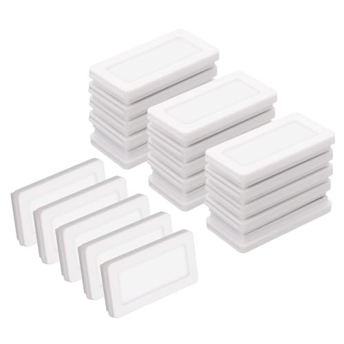 uxcell 20 Pcs Magnetic Label Holders, 1.6 x 0.8 Inch Data Card Holder with Paper Cards and Protective Films for Shelf White Board Toolbox Metal Wall Cabinet Drawer, White - color: White, size: 1.6 x 0.8 Inch