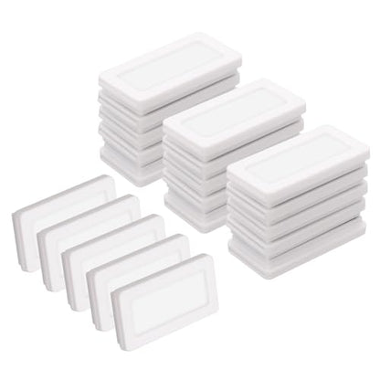 uxcell 20 Pcs Magnetic Label Holders, 1.6 x 0.8 Inch Data Card Holder with Paper Cards and Protective Films for Shelf White Board Toolbox Metal Wall Cabinet Drawer, White - color: White, size: 1.6 x 0.8 Inch