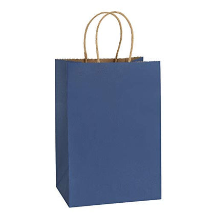 BagDream Small Gift Bags with Handles 5.25x3x8 Inch Navy Blue 25 Pack - color: Navy Blue, size: 1 Count (Pack of 25)