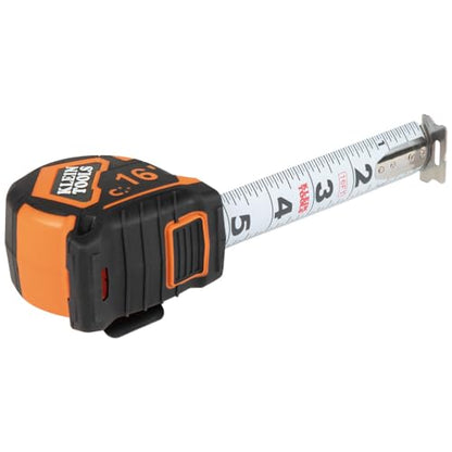 Klein Tools 9216 Tape Measure, Heavy-Duty Measuring Tape with 16-Foot Double-Hook Double-Sided Nylon Reinforced Blade, with Metal Belt Clip - color: 16-Foot