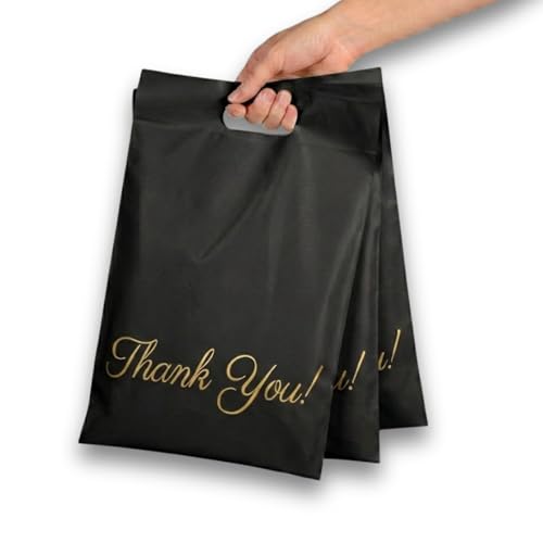 Donyson Black Poly Mailers with Handle, 10x13, 100 Pack, Shipping Bags - color: Black, size: 10x13 (100 Pack)