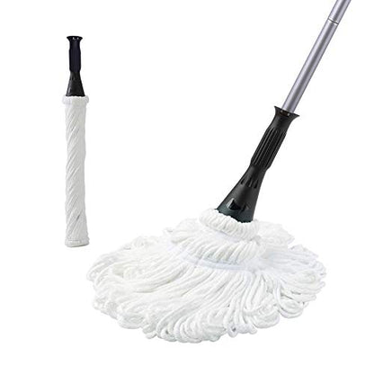 Eyliden Mop with 2 Reusable Microfiber Heads, Easy Wringing Twist Mop - color: White