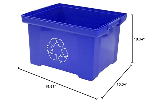 Storex 9 Gallon Recycle Bin, Blue (STX61549U01C)