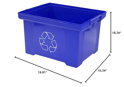 Storex 9 Gallon Recycle Bin, Blue (STX61549U01C)