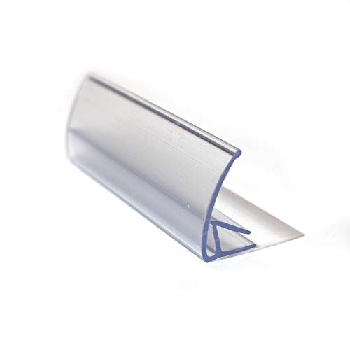 Glass Shelf Label Holder, Clear Sign Clip for Glass Shelving from 3/16" to 1/4" Thick, 2.9" L x 1" H, 100 Pack - size: 100 Pack