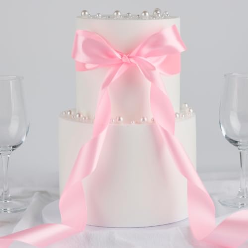 Mauproy Pink Satin Ribbon, 1-1/2 Inch, 50 Yards - color: Pink
