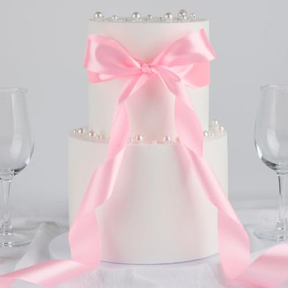 Mauproy Pink Satin Ribbon, 1-1/2 Inch, 50 Yards - color: Pink