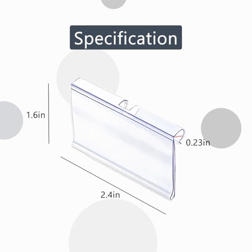 Diteje 20 Pack Wire Shelf Label Holders with Paper Inserts,2.36x1.50inch - size: 2.36x1.65in