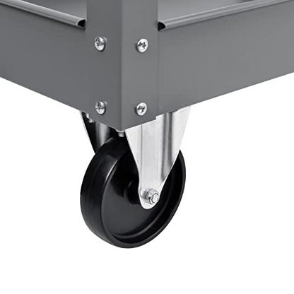 Global Industrial 2 Shelf Deep Tray Steel Stock Cart, 500 Lb. Capacity, 36" L x 24" W x 32" H