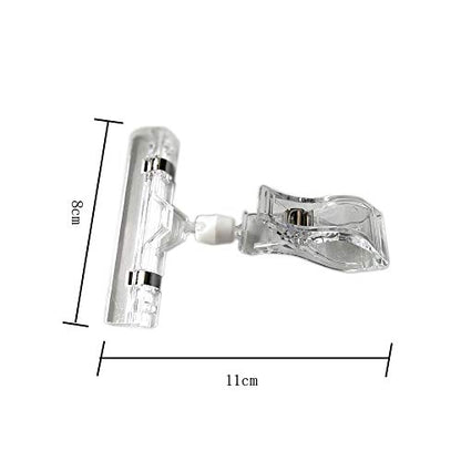 Lasenersm 6-Piece Plastic Rotatable Double Clip Merchandise Sign Display - Transparent, 4.33*3.15 Inch, Business Card Sign Holders