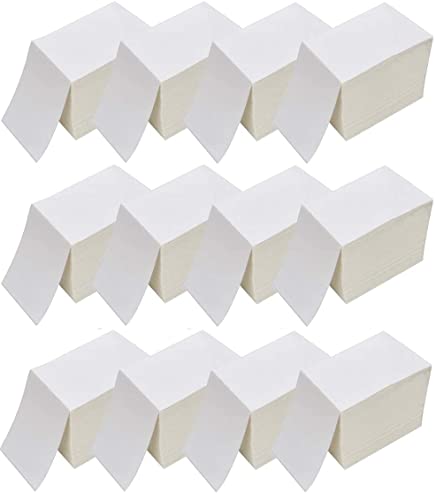 SJPACK 4 x 6 Thermal Shipping Labels, 12000 Fanfold Labels for FedEx Shipping Label, Competible with Direct Thermal Label Printer (12 Stack- 12000 Paper) - size: 12000 Labels