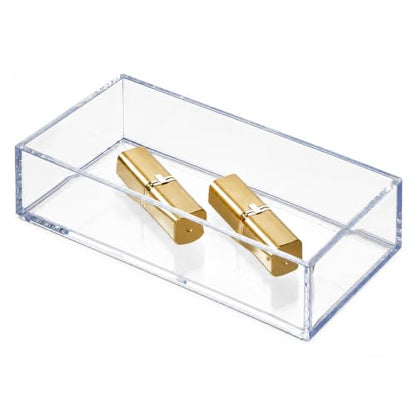 iDesign Clarity Collection Vanity Tray Organizer, 4" x 8" x 2", Clear - size: Small