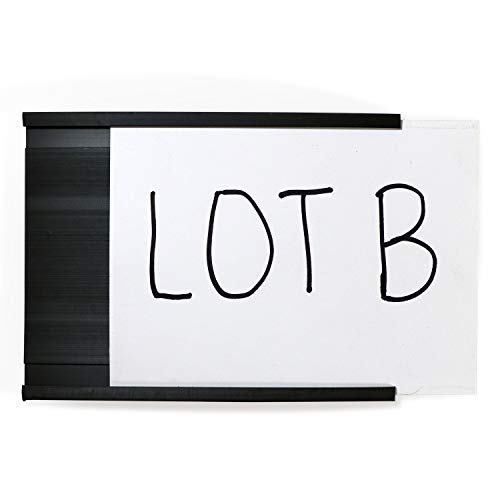 SmartSign (10-Pack) Magnetic C Channel Card Label Holders - 3" x 4" Metal Racks and Shelf Label Holders with Paper Inserts - size: 3" x 4" pack of 10
