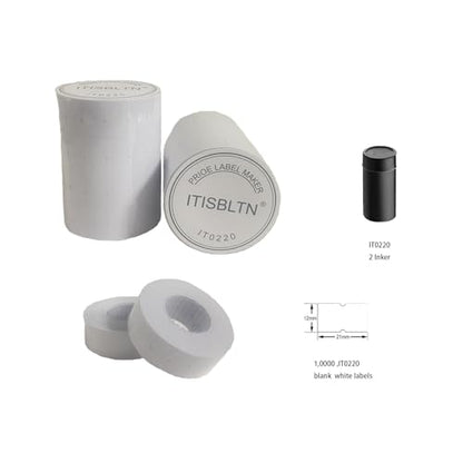 10,000pcs White Blank Price Labels with 2 Ink Fits MX-5500 Pricing Gun - style: 10 Rolls+ 2 Inks (Each roll 1000pads)