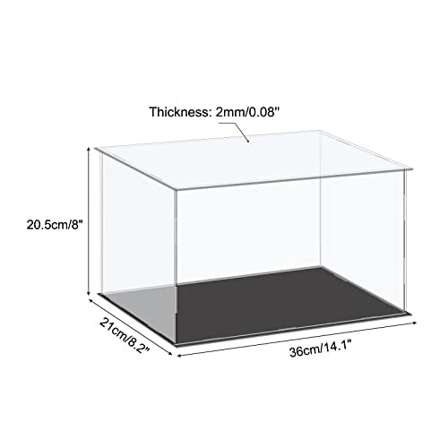MECCANIXITY Acrylic Display Case Plastic Box Cube Storage Box Clear Small Assemble Dustproof Showcase 14.1x8.2x8 Inch for Collectibles Items - size: 14.1x8.2x8 Inch