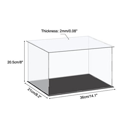 MECCANIXITY Acrylic Display Case Plastic Box Cube Storage Box Clear Small Assemble Dustproof Showcase 14.1x8.2x8 Inch for Collectibles Items - size: 14.1x8.2x8 Inch