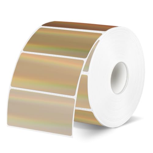 Brown Thermal Label 2x1 Inch- Barcode Labels- Holographic Thermal Sticker Labels for Address, Shipping, Compatible with Rollo Label Printer & MUNBYN& Zebra (300 Sheets/Brown Gradient) - color: Holographic Brown, size: 2"x 1"