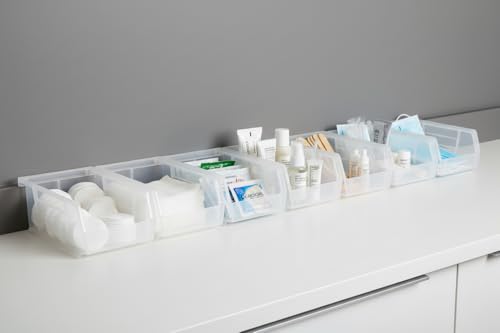 HE HUDSON EXCHANGE 7.5" x 4" x 3" Plastic Stackable Storage Bin, Clear - color: Clear, size: 1 Pack