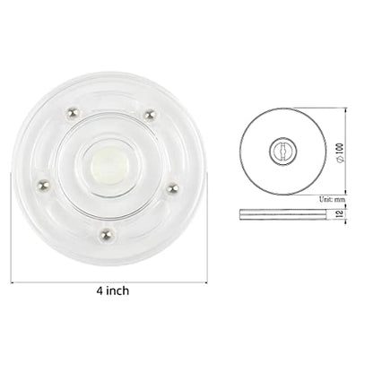 TamBee 4PC 4Inch Acrylic Lazy Susan Turntable Organizer Revolving Display Base White Acrylic for Spice Rack Table Cake Kitchen Pantry Decorating - size: 4 inch Clear