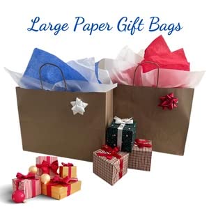 Qutuus 16x6x12 Inches 50 Pack Brown Kraft Paper Bags with Handles for Grocery, Birthdays, Retail, Small Business - color: Brown, size: 16x6x12 Inch (Pack of 50)