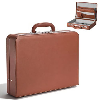 LOCKCURX Briefcases for Men, Anti-Theft Longwave Lock, 16 Inch Laptop - color: Brown, size: Longwave Lock
