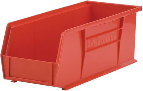 Akro-Mils 30234 AkroBins Plastic Storage Bins, 15"x5"x5", Red, 12-Pack - color: Red